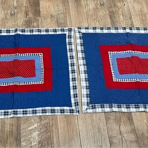 Set of Red White & Blue Pillow shams